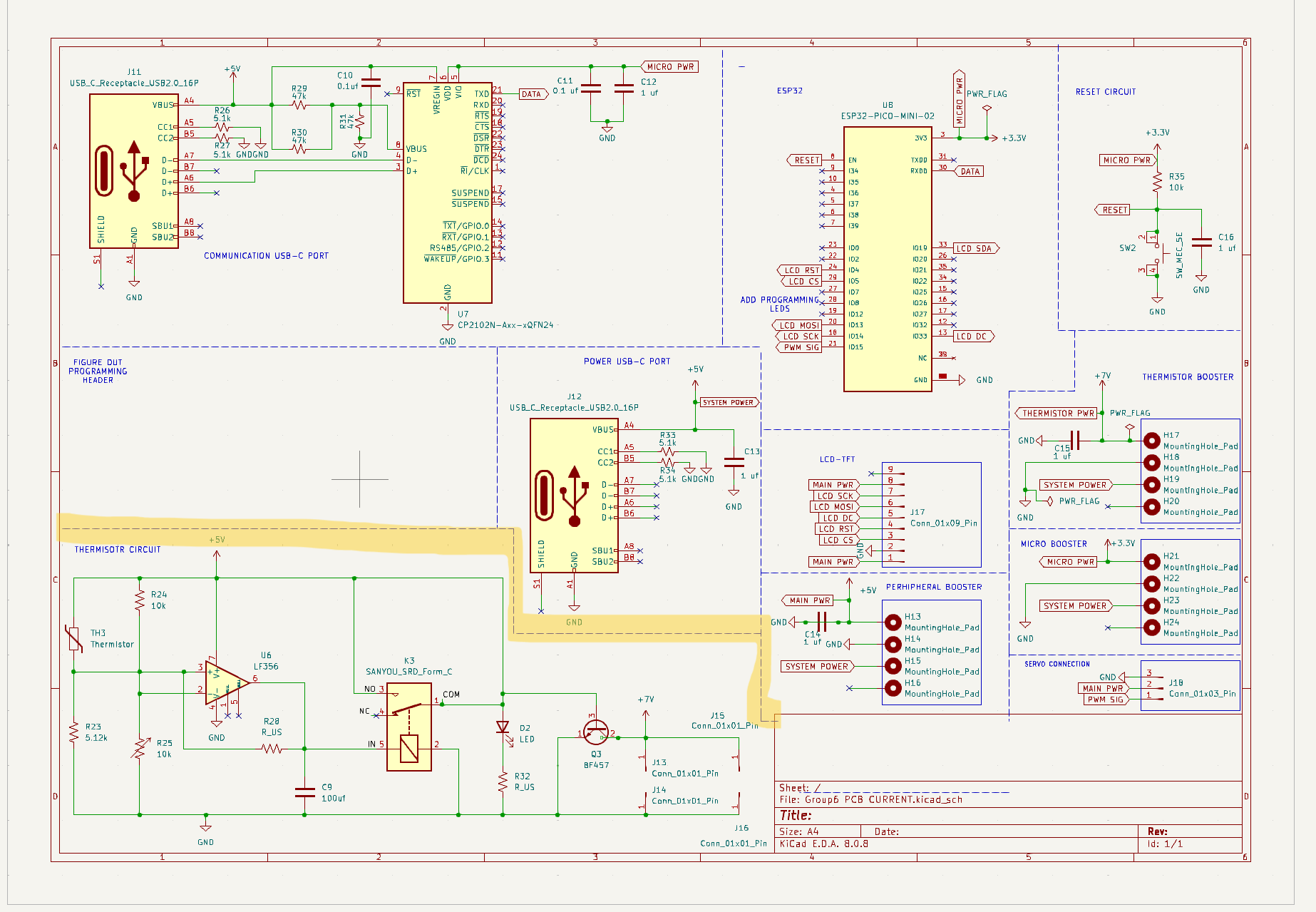 After thermistor change circuit schematic